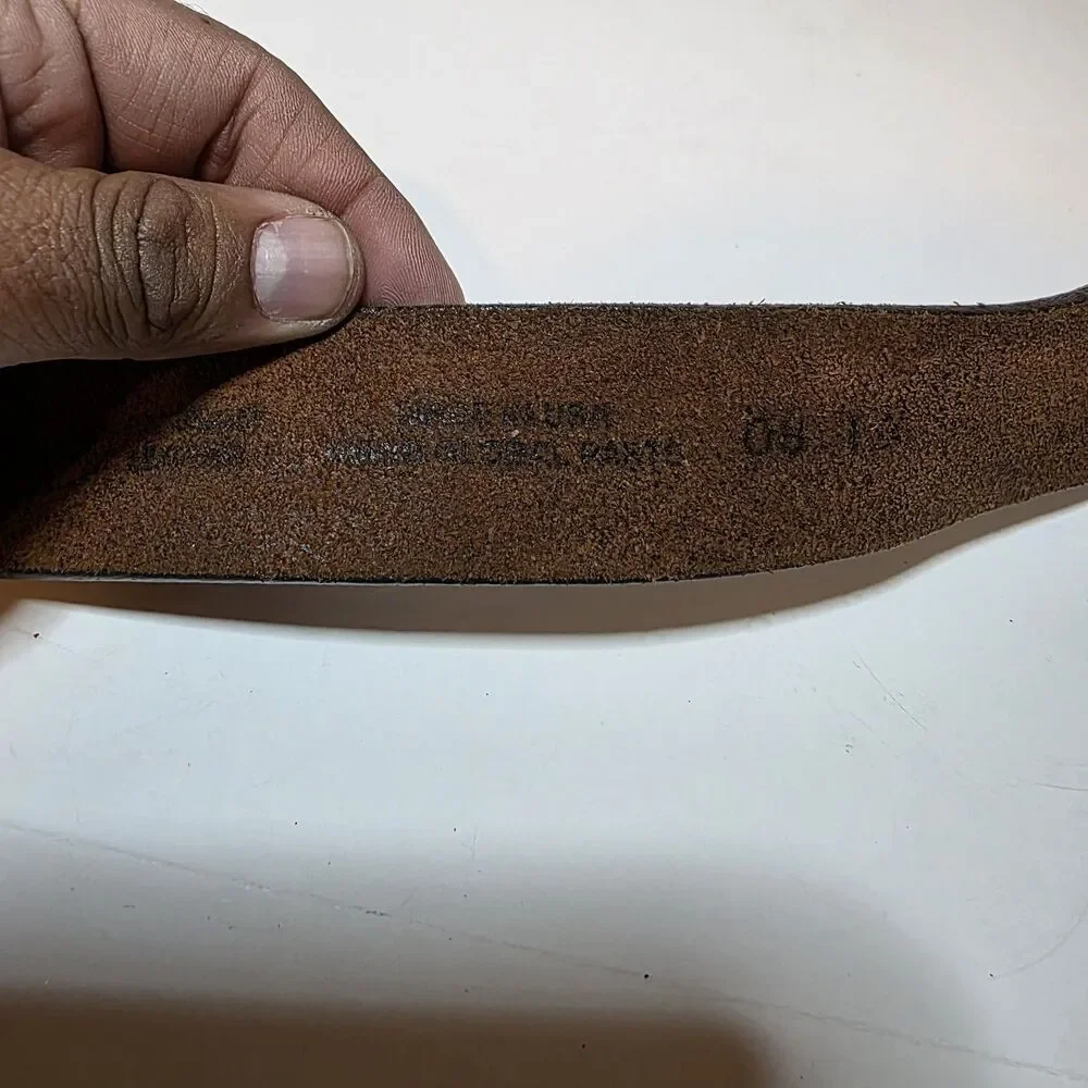 Justin Men's Work Basic Brown Belt 2328D Size 38 Top Grain Leather Brass Buckle